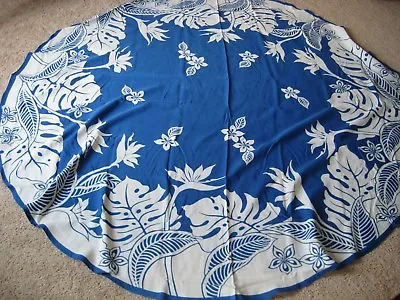 $28.95 • Buy Hawaiian Tropical Flora Fabric Tablecloth 70  Round Red Green Blue Or Teal Color