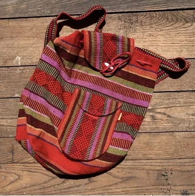 PINZON Mexican Multicolor Woven Cotton Backpack  • $36.99