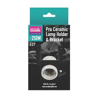 Arcadia Ceramic Lamp Holder & BRACKET 250w Reptile Vivarium Fitting 121595 • £16.32