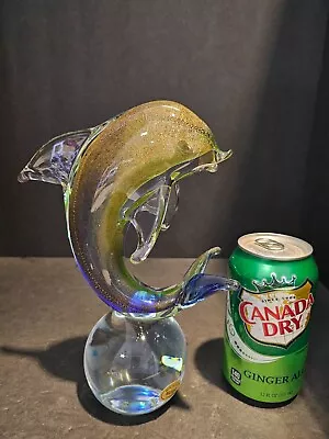 Murano Dolphin  With Gold Fleck & Original Label -Excellent!! • $119