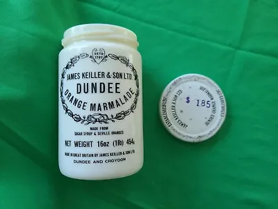 JAMES KEILLER & SONS DUNDEE Antique Marmalade 1 Lb Jar Crock London WITH LID • $217.97