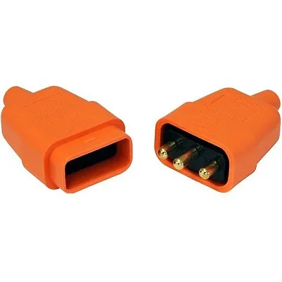 3 Pin 10 Amp Connector Orange Flex Connector Electrical Cable Plug Socket  81438 • £5.45