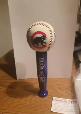 Old Style Beer Chicago Cubs Bear Baseball Wooden Bat Tap Handle Bar Wrigley New • $49.99