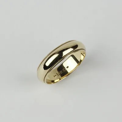 14k Yellow Gold Women's Milgrain Edge Band Ring Size 6.75 • $324.99