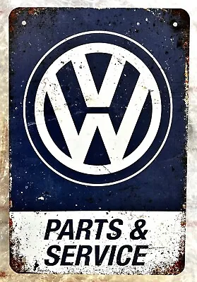 VW Volkswagen Parts Tin Sign (Type 1 Kombi Cab Bug Ford Honda Oval Bow Tie MP3 • $13.99