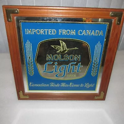 Molson Light Beer Mirror Sign 1985 Framed Imported From Canada Martlet Importing • $29.99