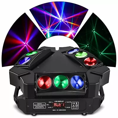 135W 9 LED Moving Head Stage Lighting RGB Spider Beam Lights DMX DJ Disco Party • $137.99