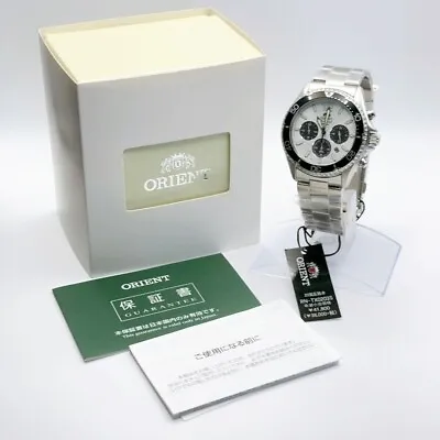 Orient Mako RN-TX0203S Panda White Dial Solar Analog Chronograph Men Watch-New • $235.44