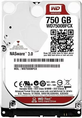 Western Digital Red WD7500BFCX 2.5  750GB 5.4K NASware SATA Internal NAS HDD • £59.99