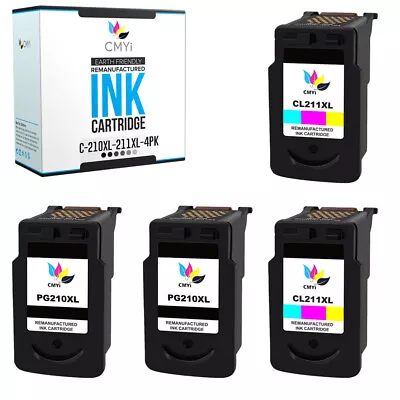 Compatible Canon Printer Ink 210XL And 211XL 4PK For PIXMA IP2700 MP240 MP490 • $44.99