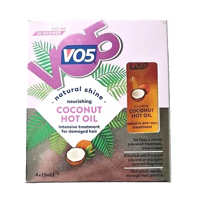 VO5 Coconut Hot Oil Intensive 1 Min Nourishing Treatment Damaged Hair 4 X 15 Ml • £7.93