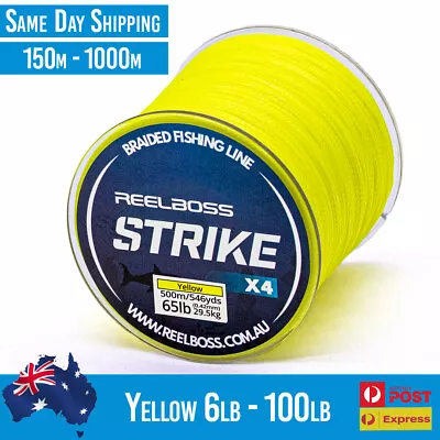 $10.95 • Buy ReelBoss Yellow Braid Fishing Line 8lb 10lb 12lb 15 20lb 30lb 50lb 80lb 300-500m