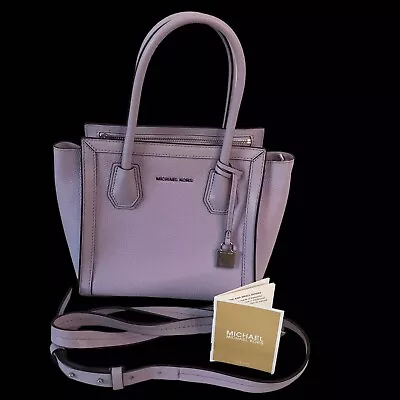 Michael Kors Crossbody Purse Purple Lavender Pebbled Leather Satchel New W/Cover • $149.99