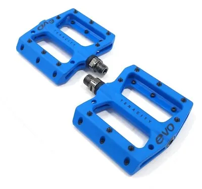 EVO Tenacity Mountain Bike Platform Pedals Nylon Cr-Mo 9/16'' Blue • $37.84