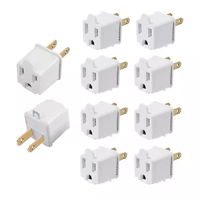 Grounded Adapter 3-Prong To 2-Prong Outlet Converter - 3 Pin To 2 Pin Plug So • $16.73