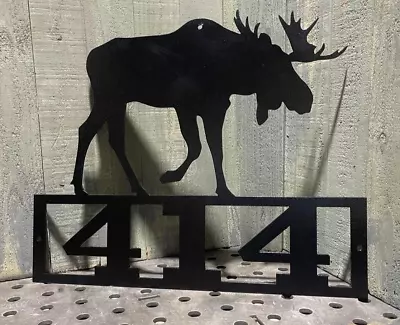 Metal 18  Tall Moose Address Sign Plasma Cut Sign Art Lodge Cabin Decor • $68