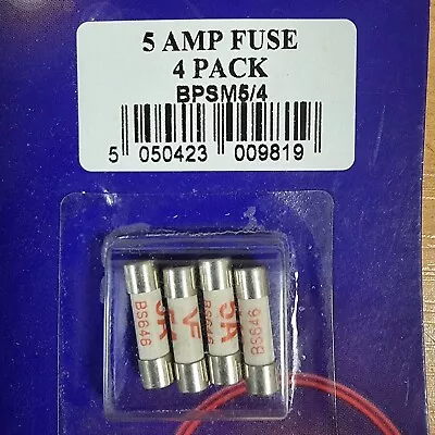 5A 5 AMP Pack Of 4 Consumer Fuses Shaver Car Adapter Plug 5Amp Small • £3.49