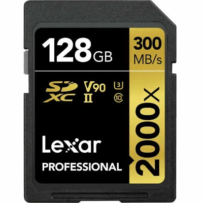 Lexar Professional 2000x 128GB Class 10 SDXC Memory Card - LSD2000128G-BNNNU • $105