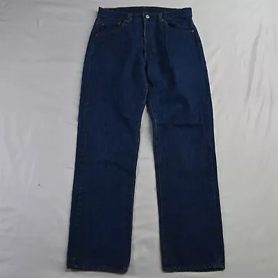 Vtg 80s Levi's 31x32 501 Button Fly USA Made Straight Dark Wash Denim Mens Jeans • $124.99