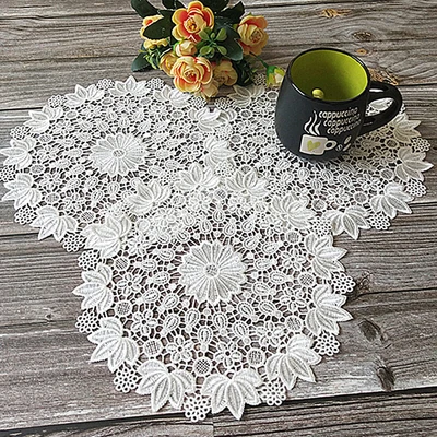 £3.47 • Buy Lace Table Place Mat Embroidery Coffee Coaster Placemat Tea Pads Wedding Decors