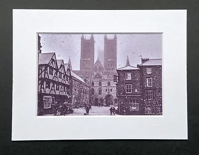 181120P1 - Lincoln Cathedral In Winter -  Photographic Print With White Mount • £9