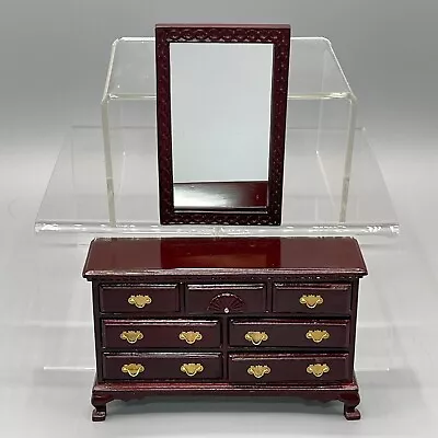 Pre Bespaq Fantastic Dresser / Credenza And Mirror Dollhouse VTG Miniature 1:12 • $35