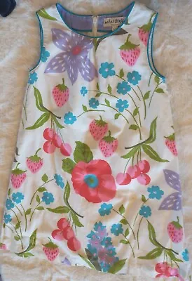 Mini Boden Girls 5-6 Ready To Pick Strawberries Linen Summer Dress  • $29.99