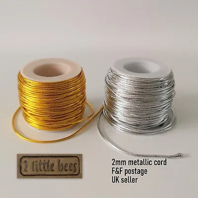 2mm Metallic Cord Lurex Braided Thread String Strap Christmas Gift Box Decor  UK • £2