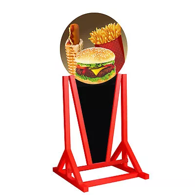 Sidewalk Sign FAST FOOD A-frame Water Resistant Wooden Pavement Stand • $395
