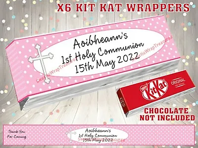 Personalised 1st Holy Communion Chocolate Bar WRAPPERS Party Bag Filler  • £1.59