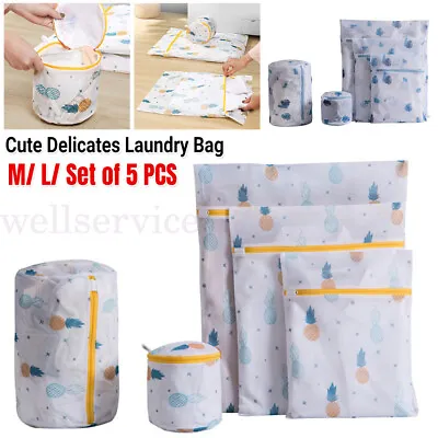 Set 2/5 Mesh Washing Bag Pack Laundry Bags Lingerie Delicate Clothes Wash Bags • £8.22