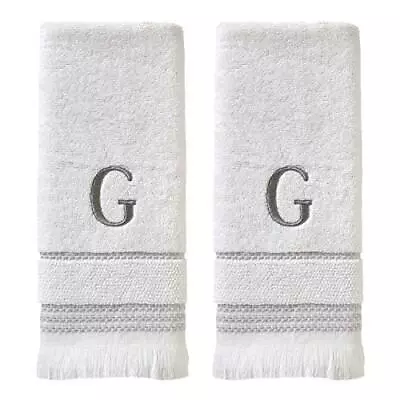 Casual Monogram Hand Towel Set G 16x26 White 2 Count • $32.31