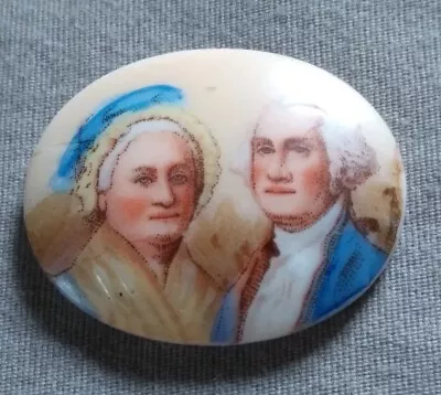 Antique George And Martha Washington Milk Glass Cameo Front. • $27