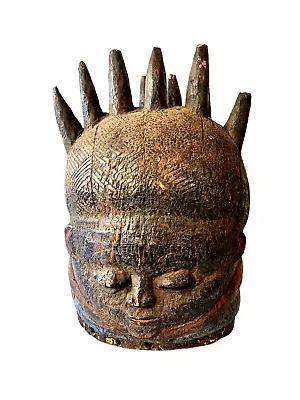 Old African MENDE SOWO SANDE HELMET MASK Sierra Leone Liberia 42 Cm • $250