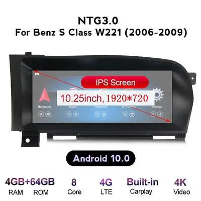 10.25  Android Car Stereo Radio GPS Carplay 64GB For Mercedes Benz S Class W221 • $519.49