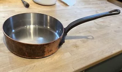 Vintage French 2.5+mm Heavy Copper Saute Pan Stainless Steel Lining 8” • $225