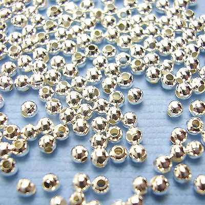 £1.20 • Buy Silver Plated Round Ball Spacer Beads Jewellery Making 2mm 3mm 4mm 5mm 6mm 8mm