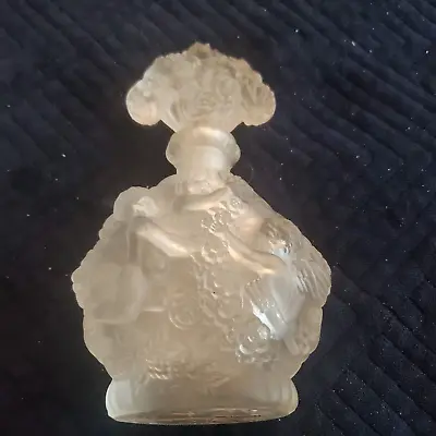 Uranium Glass Vaseline Signed Perfume Bottle DESNA Angels Inside WHITE FEW NICKS • $99.99