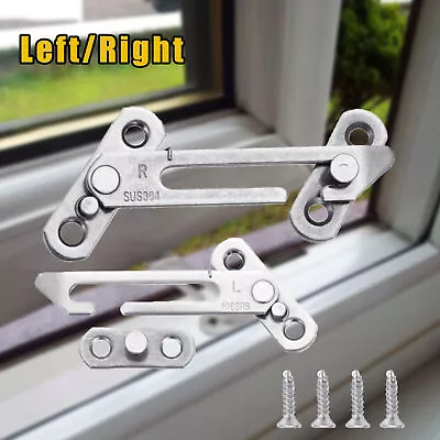 Window Restrictors Locks Hook Window Security Lock Child Restrictor Safety Catch • £3.89