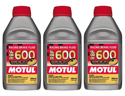 Motul RBF 600 Factory Line DOT 4 Synthetic Racing Brake Fluid 500mL 3 Bottles • $82.33