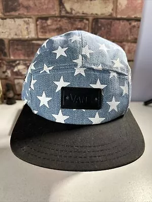 Adults Vans Adjustable Baseball Cap Blue With White Star Design • £9.95