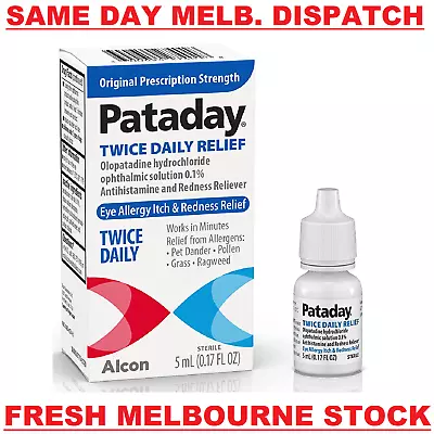 ALCON Pataday TWICE Daily Itch Relief - Allergy Eye Drops + Antihistamine 5mL • $39.95