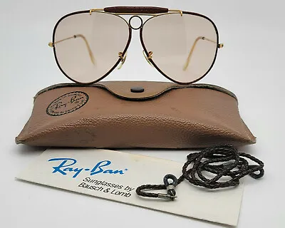 $865.99 • Buy Ray-Ban B&L Z0650 Gold Leathers Changeable Lens Shooter Aviator Sunglasses 62mm