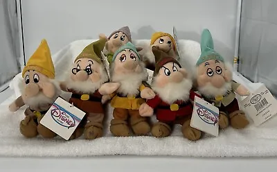 Disney Store 8” Bean Bag Plush - FULL SET - Retired  7 Dwarfs - WITH TAGS. • $62.50