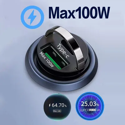 Universal 100W USB Phone Charger Type C QC3.0 Car Interior Fast Charging Parts • $9.85