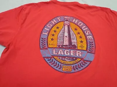 NAUTICA LIGHT HOUSE LAGER GRAPHIC   T-SHIRT  Size Large  FLAWS • $10.99