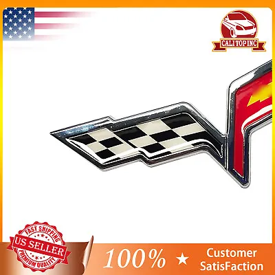 Front/Rear Crossed Flags Emblem For C6 Corvette 2005-2013 3D Raised ABS Badge • $14.59