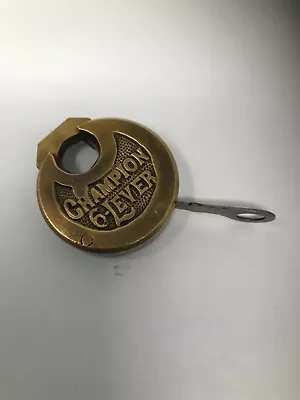 Brass Padlock - Champion 6- Lever With Key. Ca.1900 • $45