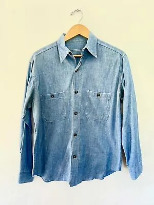 VINTAGE 1940's WW2 Chambray Denim Shirt Large • $250