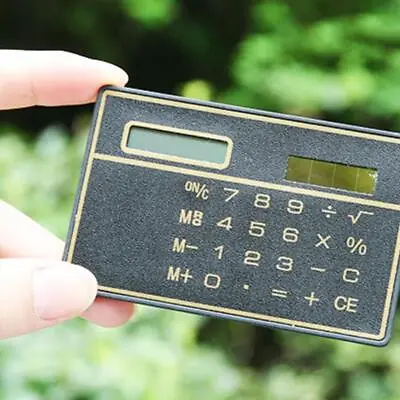 £1.86 • Buy Digits Ultra Mini Slim Credit Card Size Solar Power Calculator Small Pocket Best